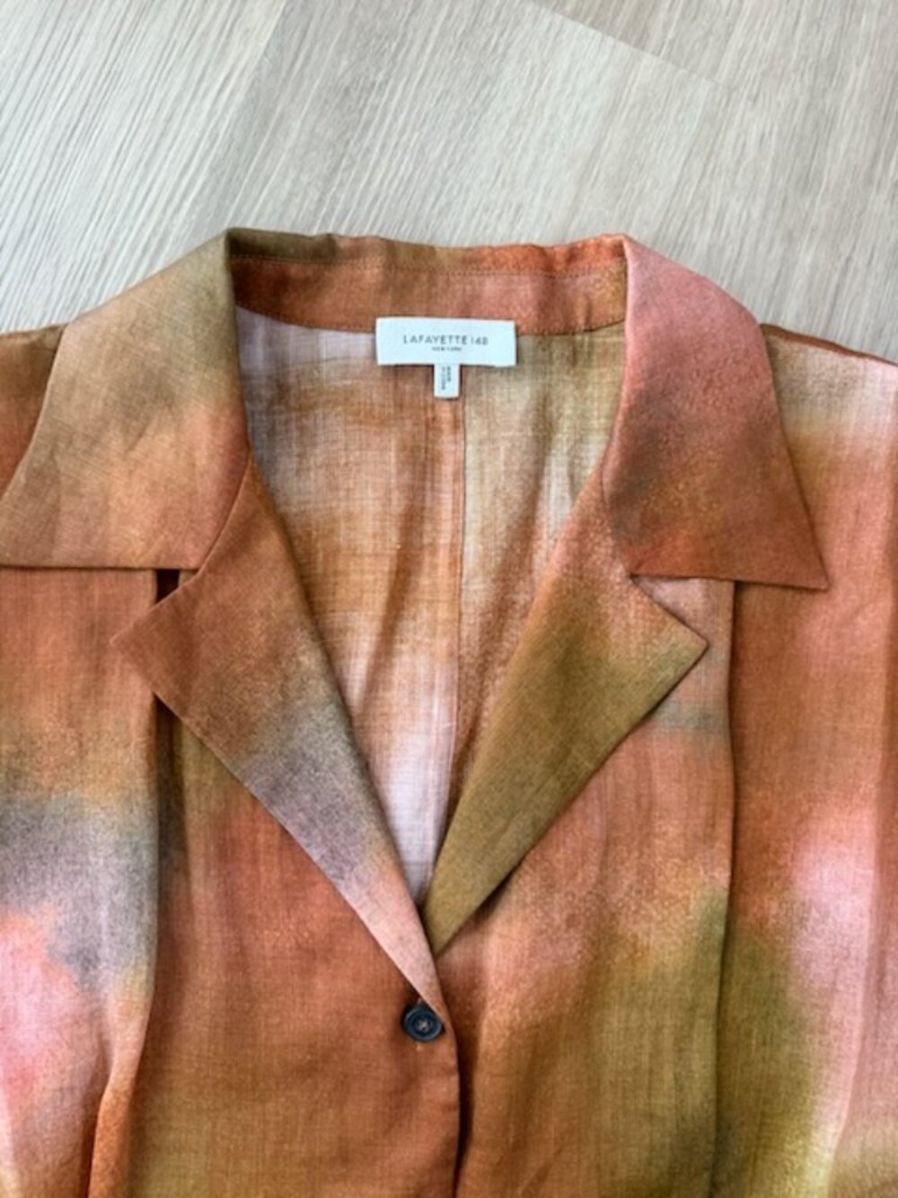 Lafayette 148 Watercolor Belted Midi Shirtdress MEDIUM - Picture 7 of 12